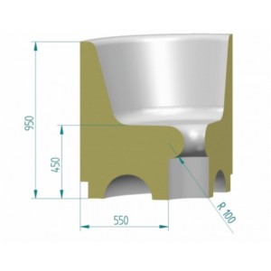 Ъглов модул за пейка от стиропор