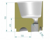 Ъглов модул за пейка от стиропор